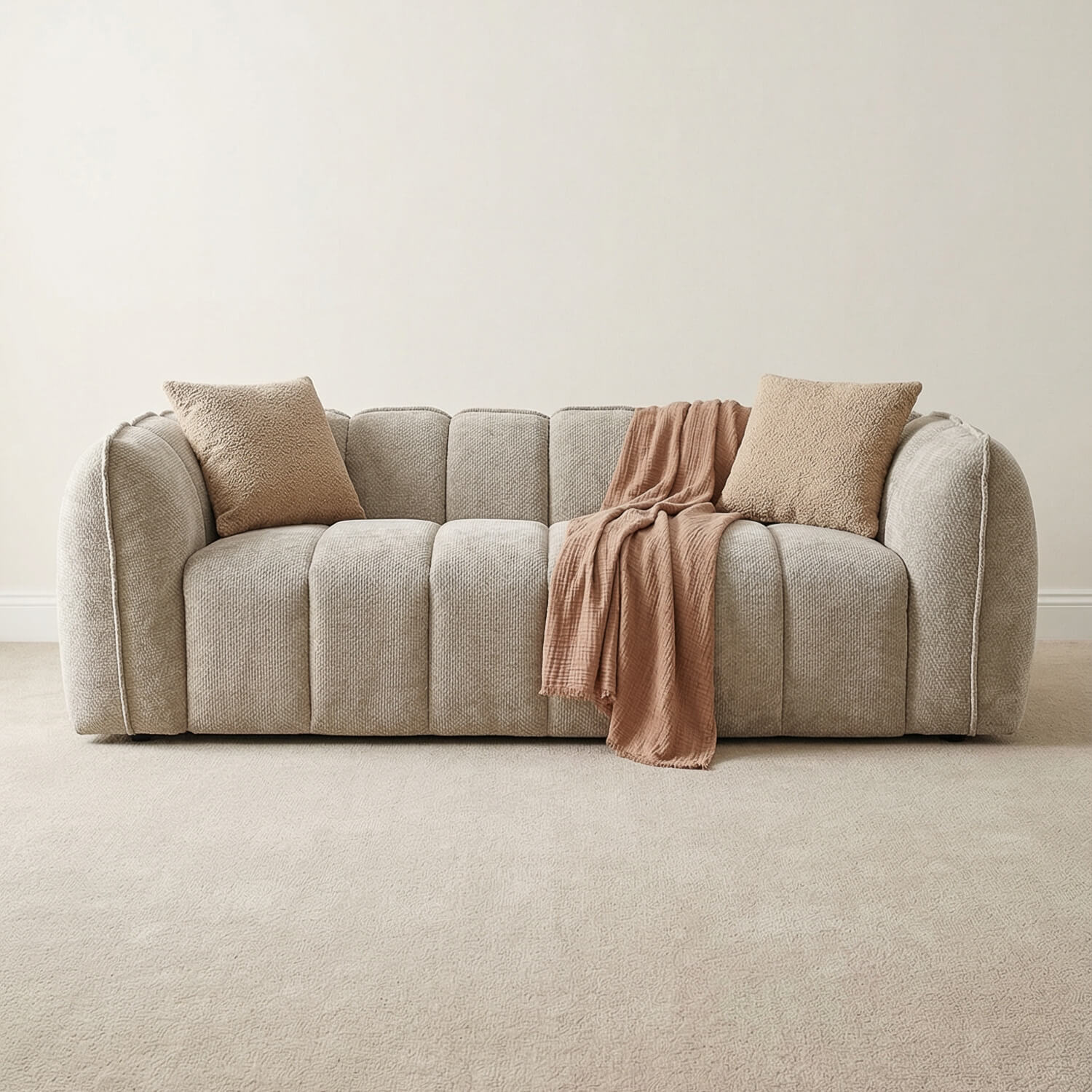 Varella Beige 3 Seater Sofa