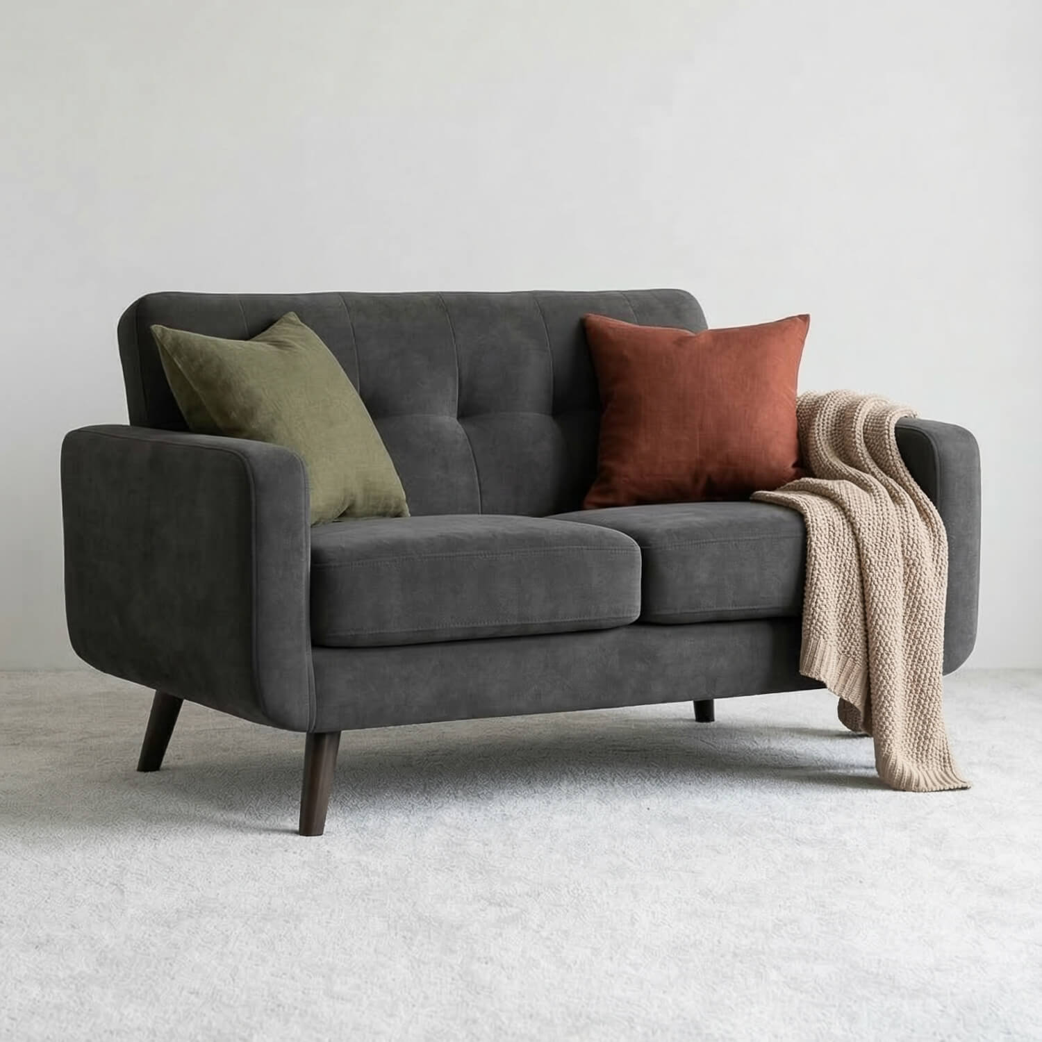 Zeno Grey 2 Seater Sofa