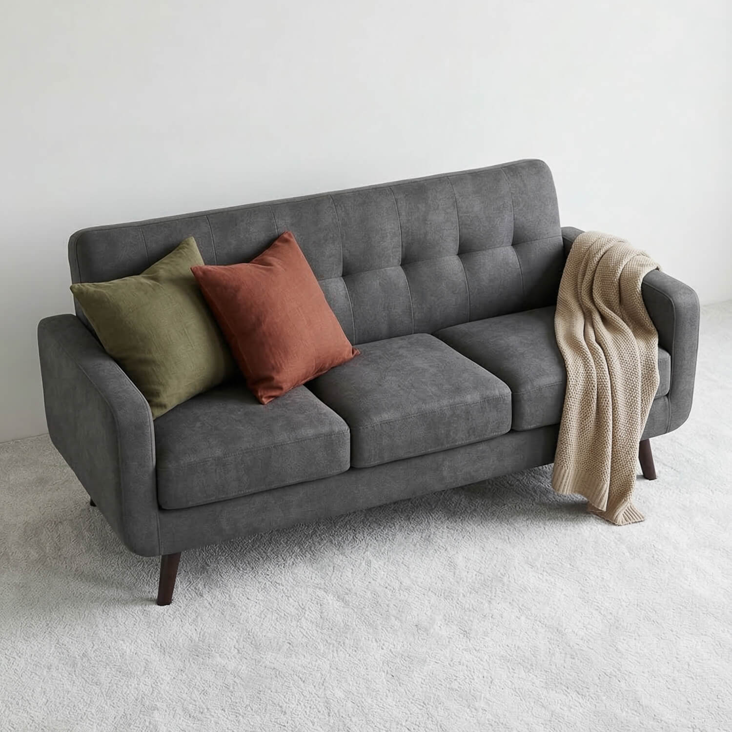 Zeno Grey 3 Seater Sofa