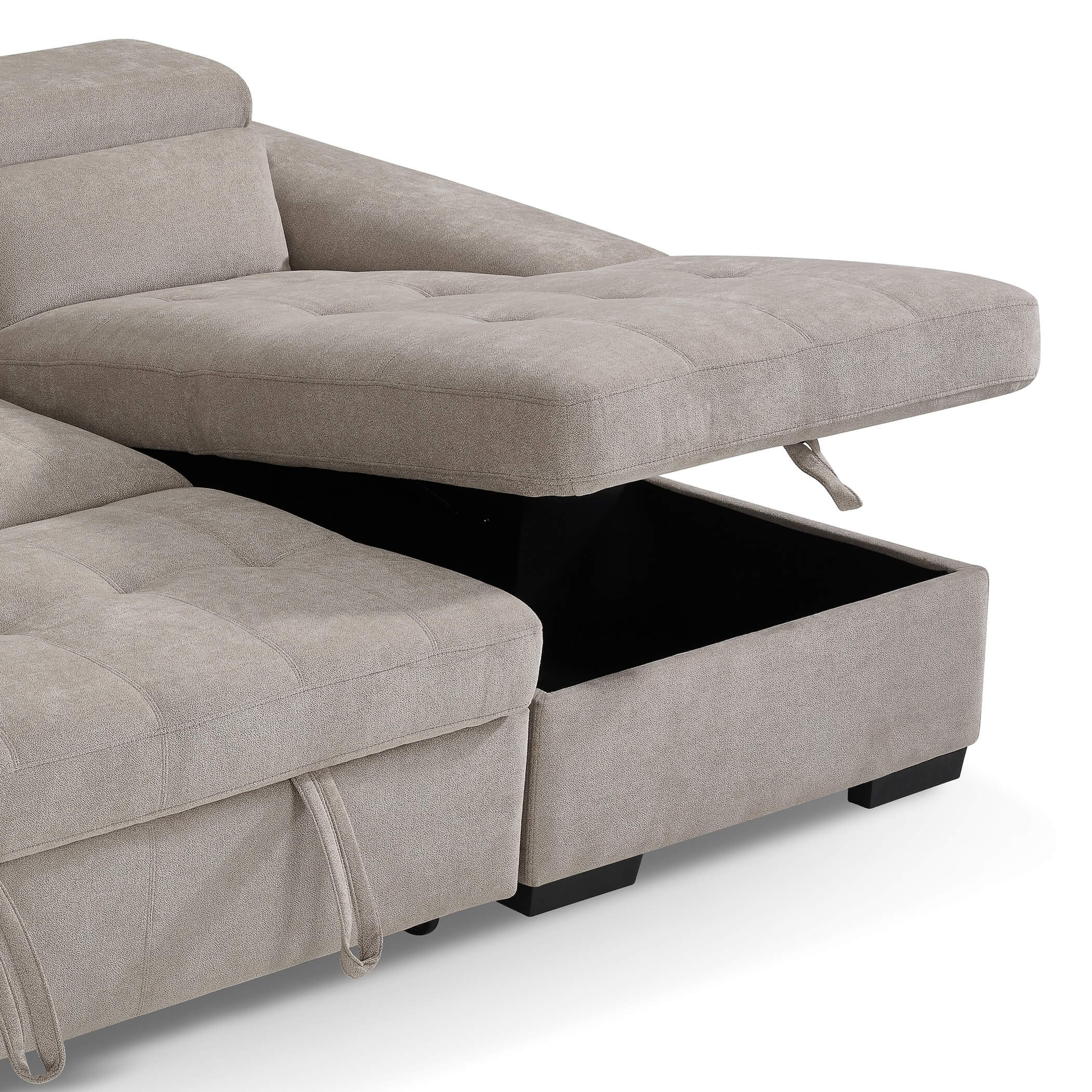 Alaya Beige U Shape Corner Sofa Bed