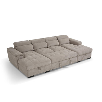 Alaya Beige U Shape Corner Sofa Bed