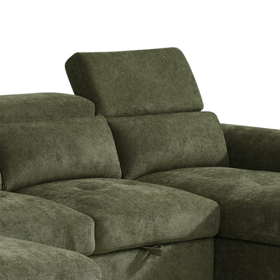 Alaya Green U Shape Corner Sofa Bed