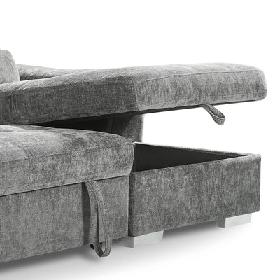 Alaya Grey U Shape Corner Sofa Bed