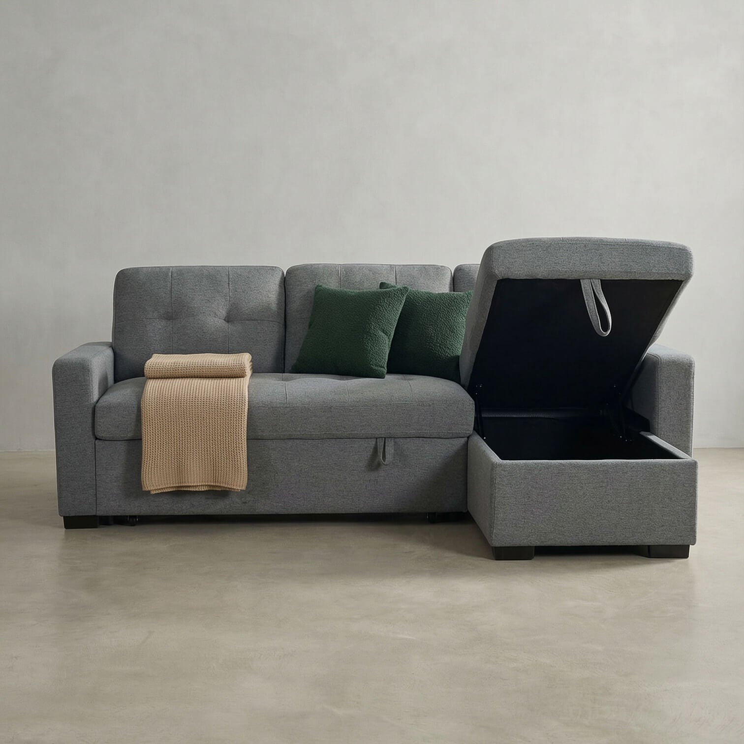 Alven Grey Corner Sofa Bed