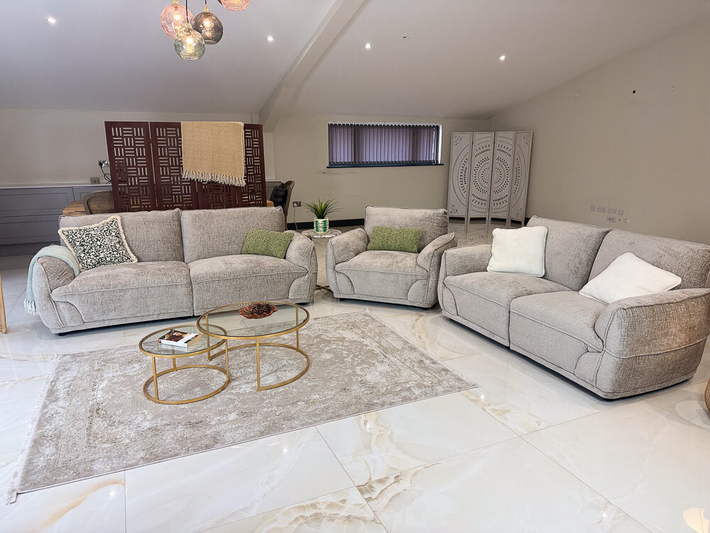 Angelo Beige 3 Seater Sofa