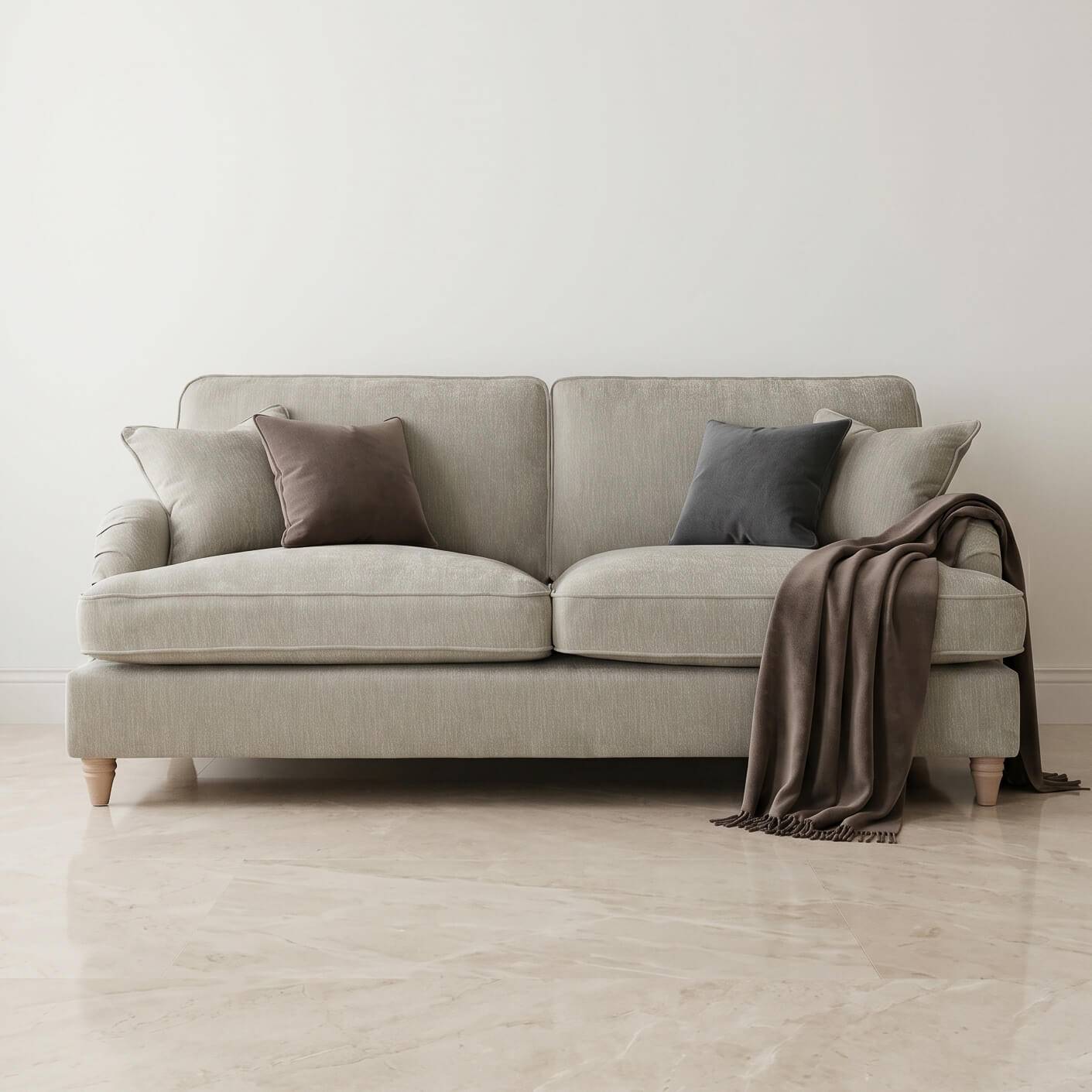 Anika Beige 3 Seater Sofa