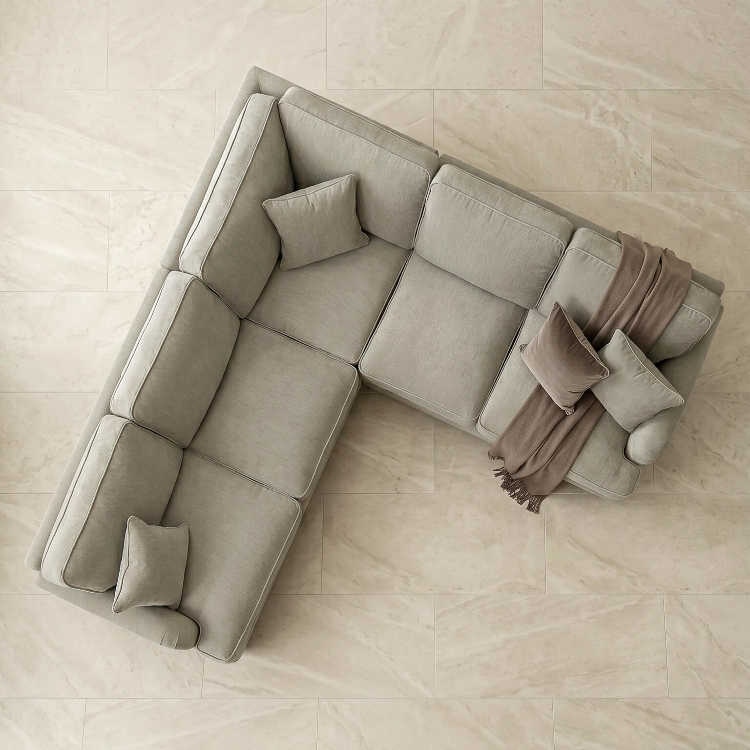 Anika Beige Double Corner Sofa
