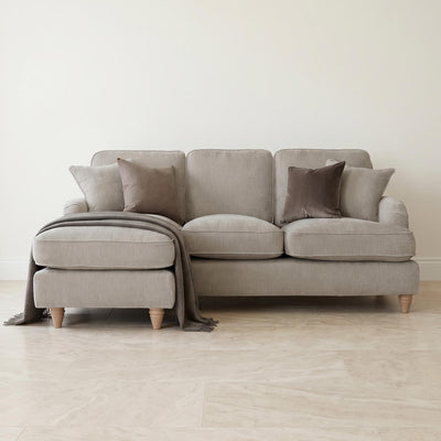 Anika Beige Left Chaise Corner Sofa