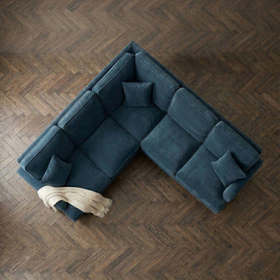 Anika Blue Double Corner Sofa