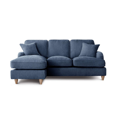 Anika Blue Left Chaise Corner Sofa