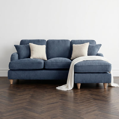 Anika Blue Right Chaise Corner Sofa