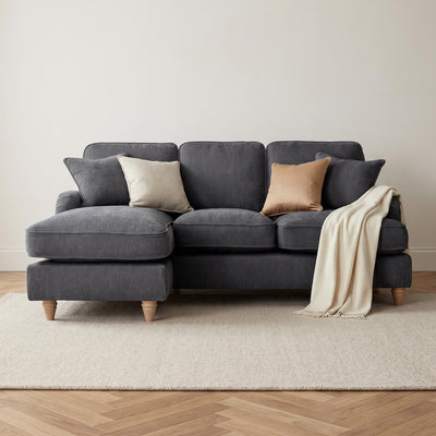 Anika Grey Left Chaise Corner Sofa