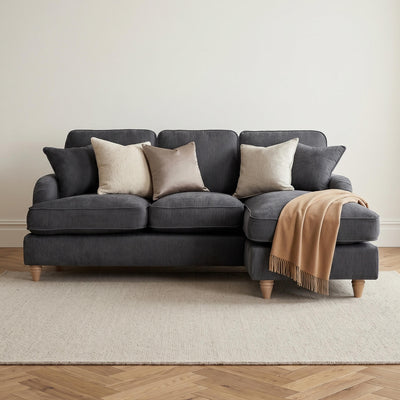 Anika Grey Right Chaise Corner Sofa