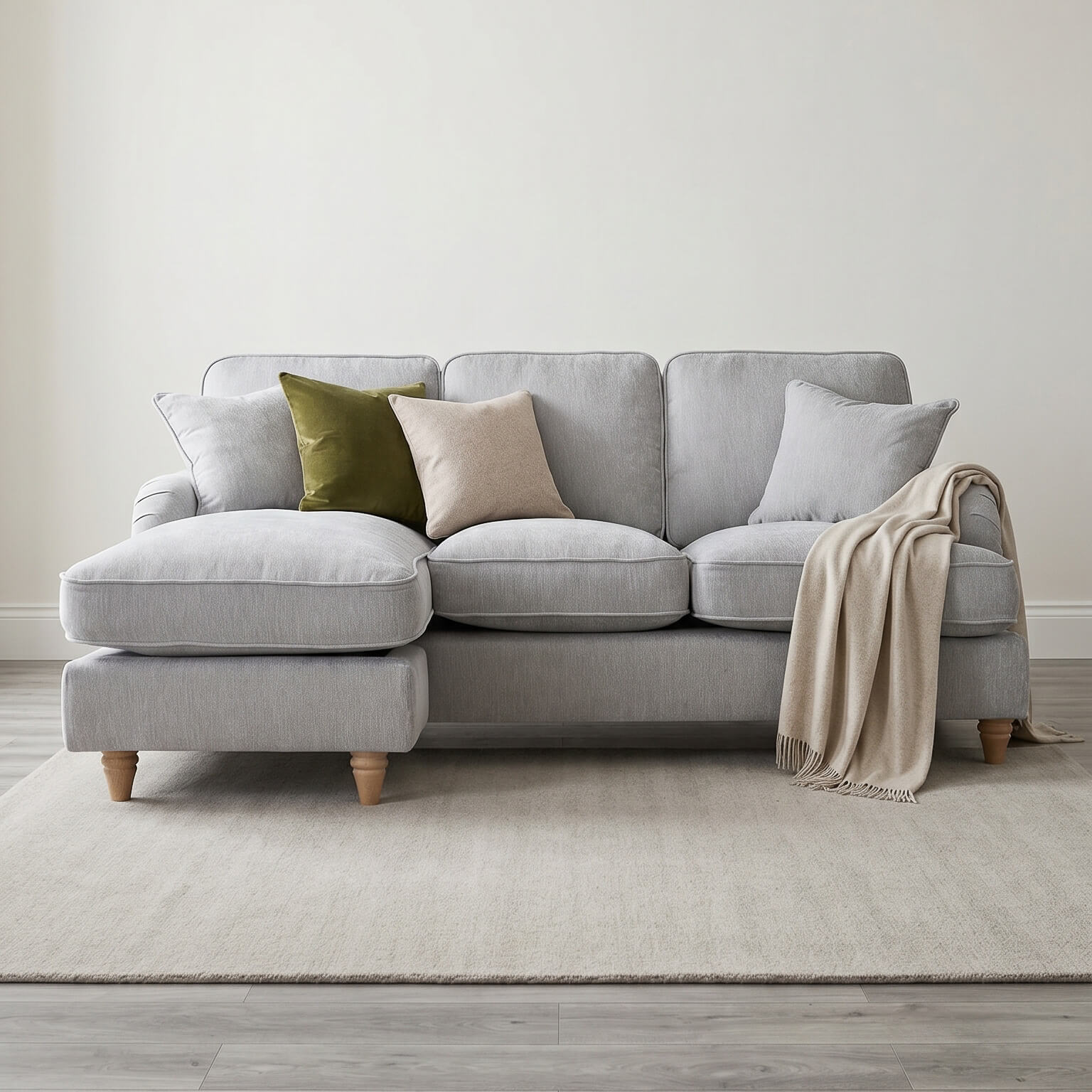 Anika Grey Left Chaise Corner Sofa