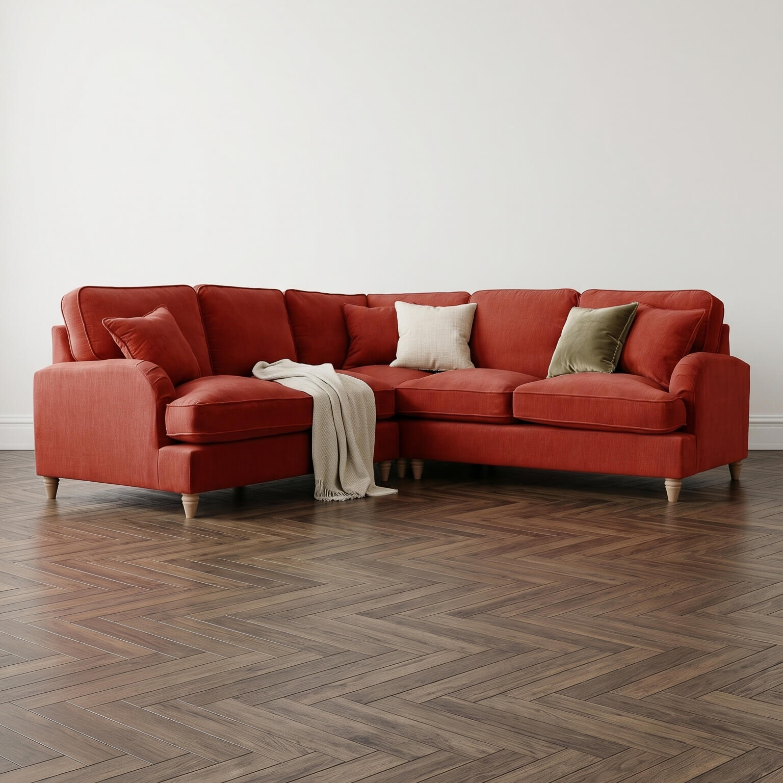 Anika Red Double Corner Sofa