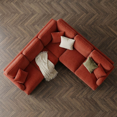 Anika Red Double Corner Sofa