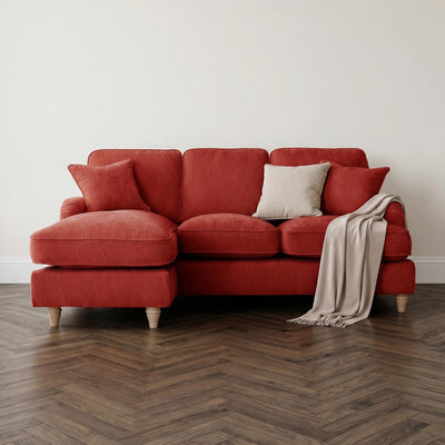 Anika Red Left Chaise Corner Sofa