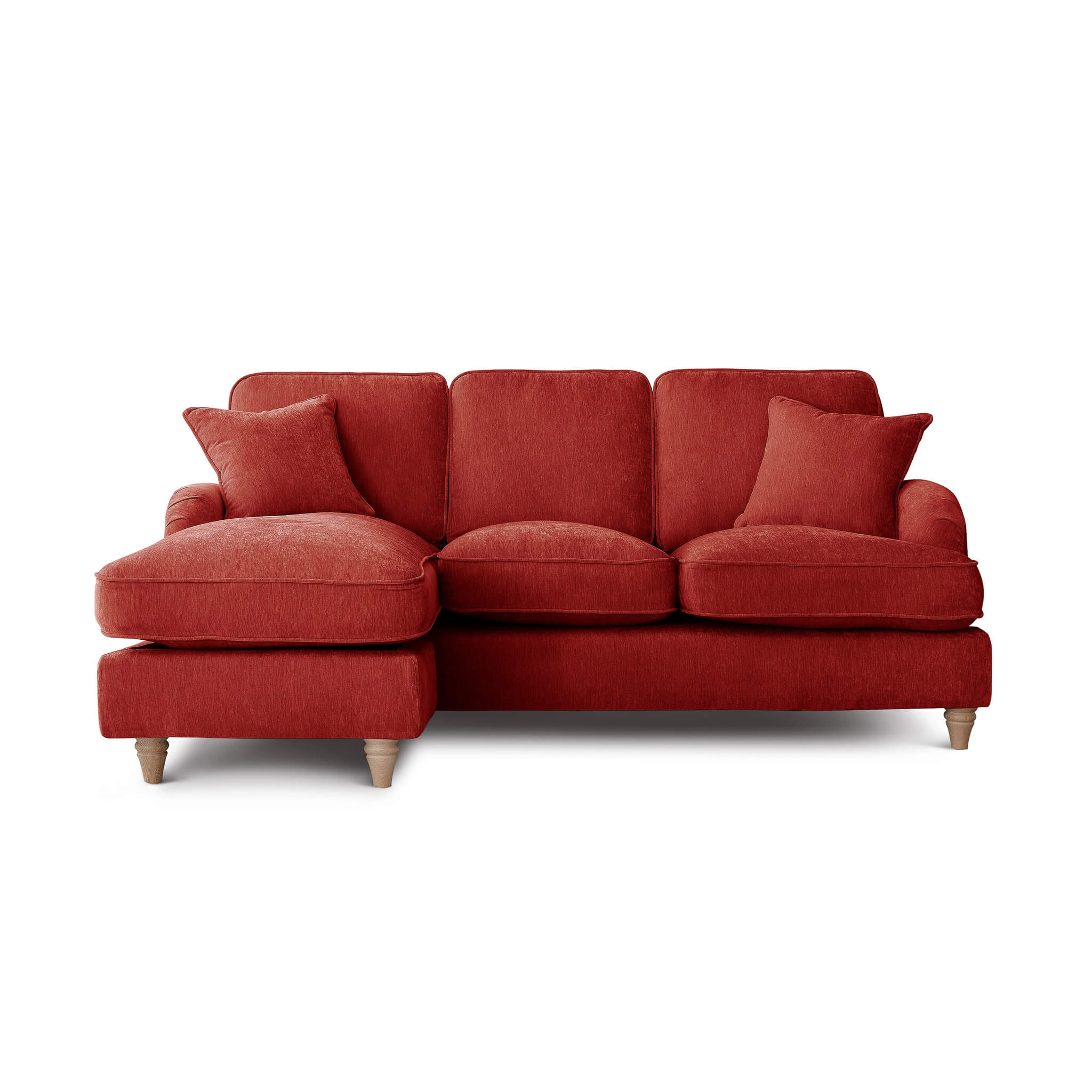 Anika Red Left Chaise Corner Sofa