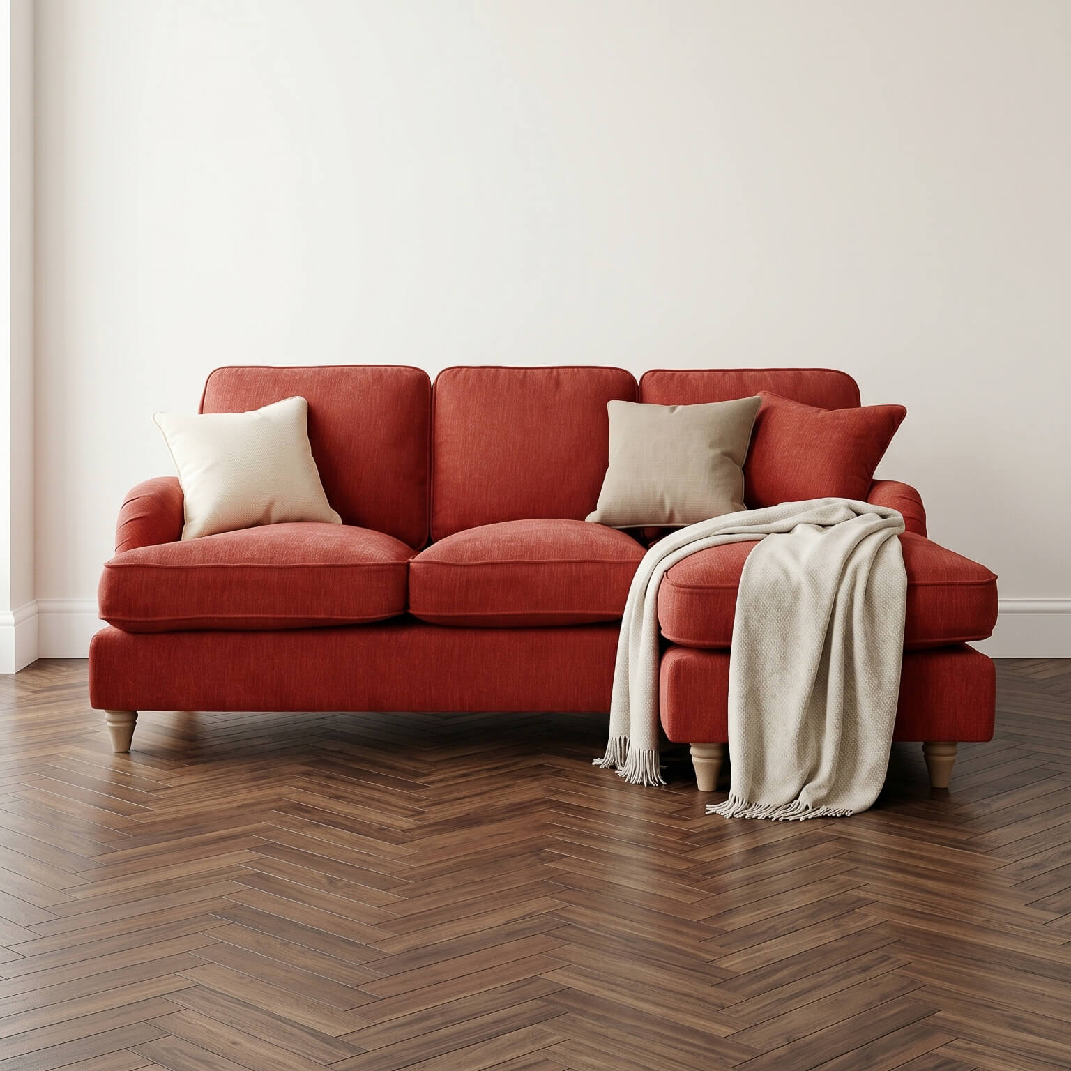 Anika Red Right Chaise Corner Sofa