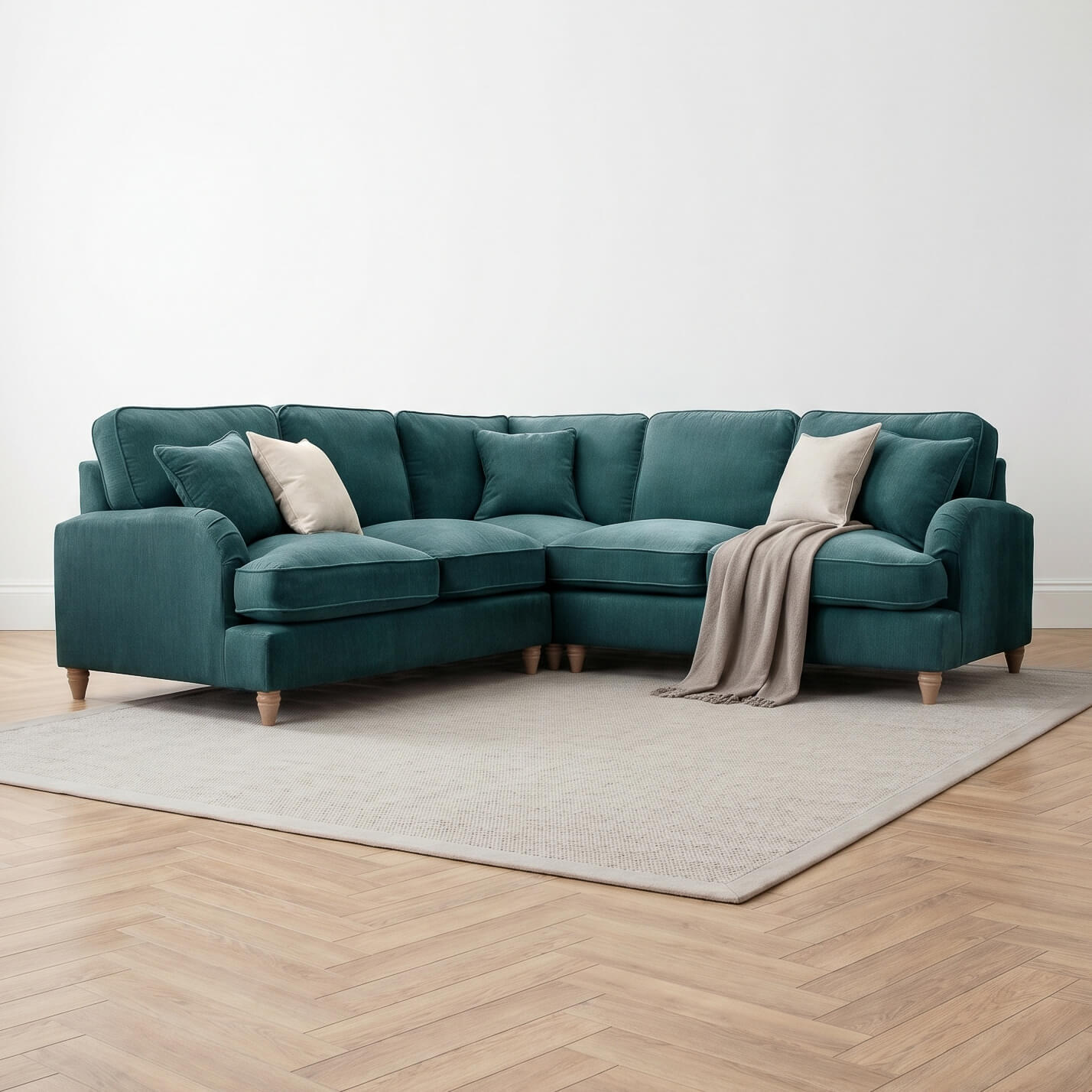 Anika Teal Double Corner Sofa