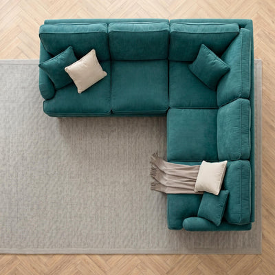 Anika Teal Double Corner Sofa