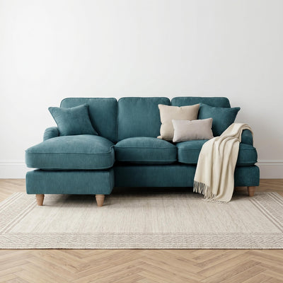 Anika Teal Left Chaise Corner Sofa