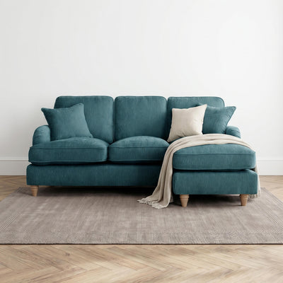Anika Teal Right Chaise Corner Sofa
