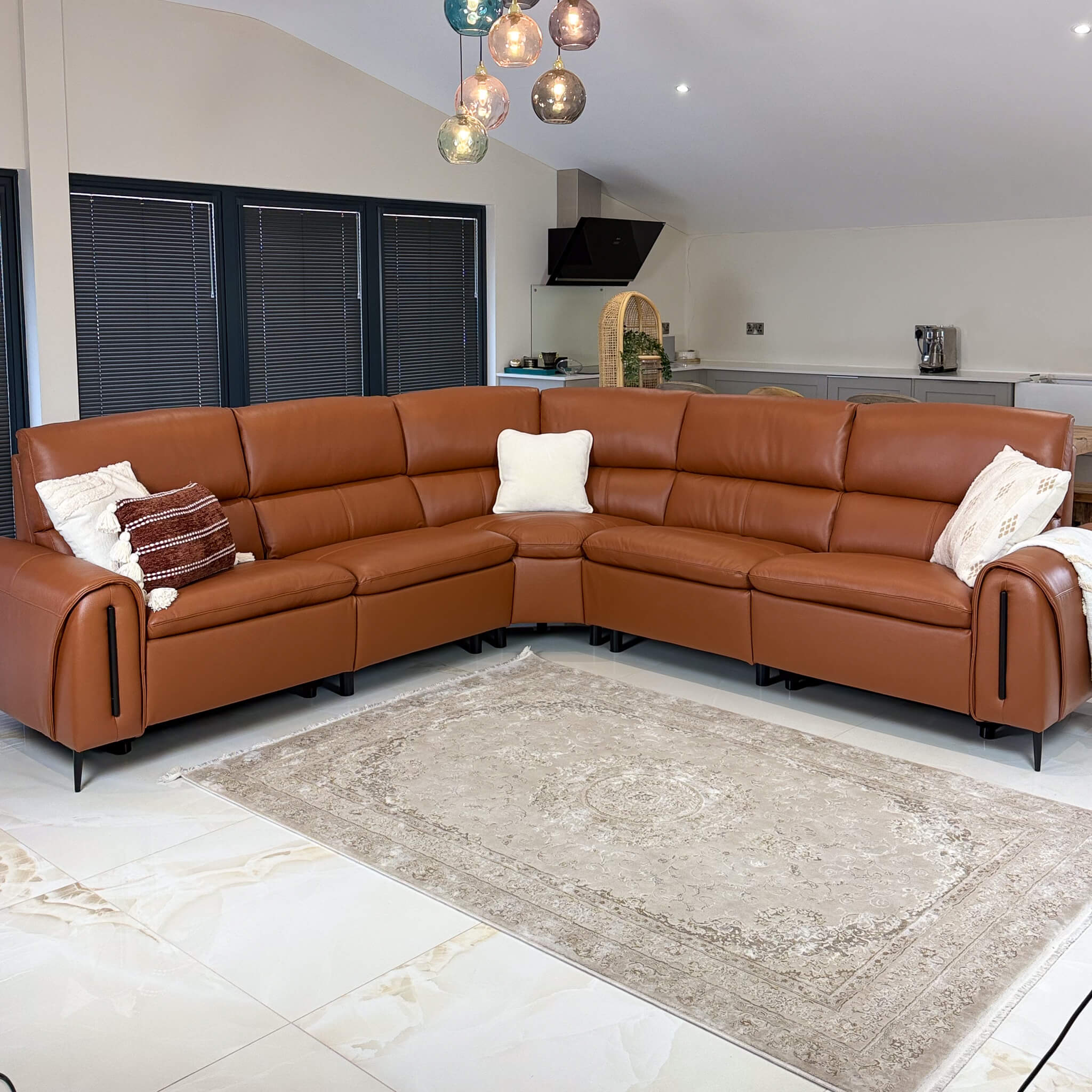 Arizona Brown Power Corner Recliner Sofa