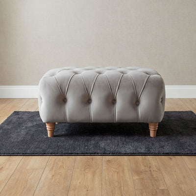 Ashby Grey Chesterfield Footstool