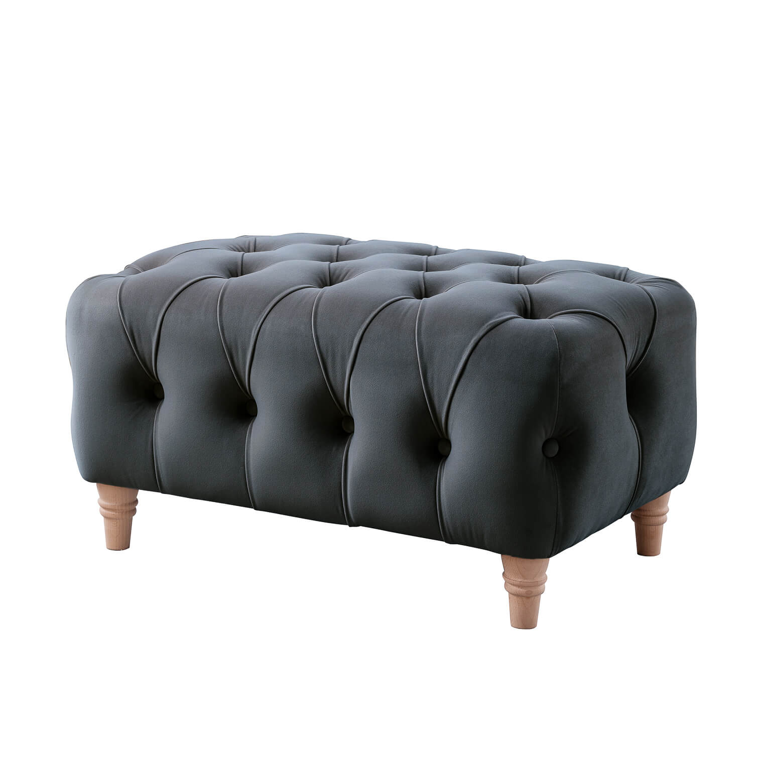 Ashby Blue Chesterfield Footstool