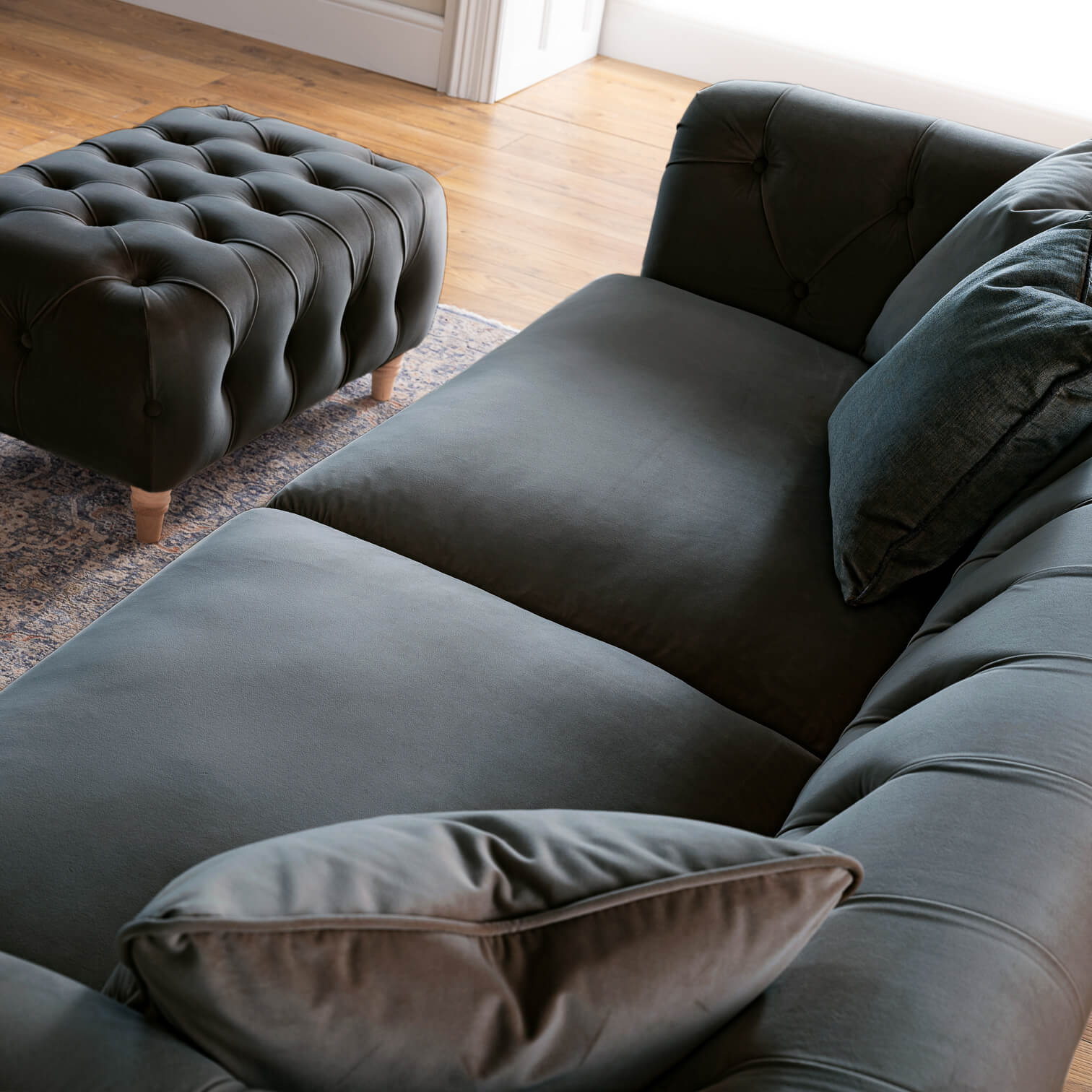 Ashby Blue Chesterfield 3 Seater Sofa