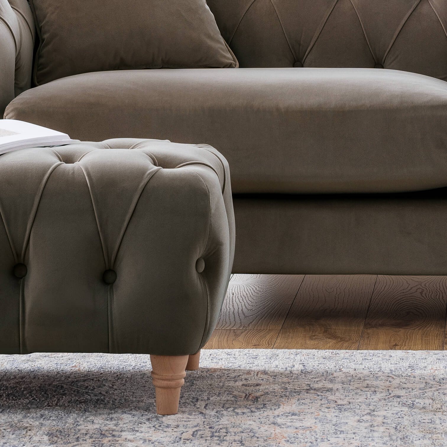 Ashby Brown Chesterfield Footstool