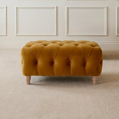 Ashby Yellow Chesterfield Footstool