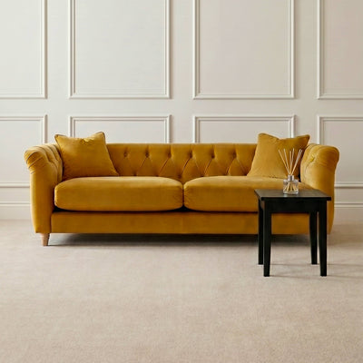 Ashby Yellow Chesterfield 3 Seater Sofa
