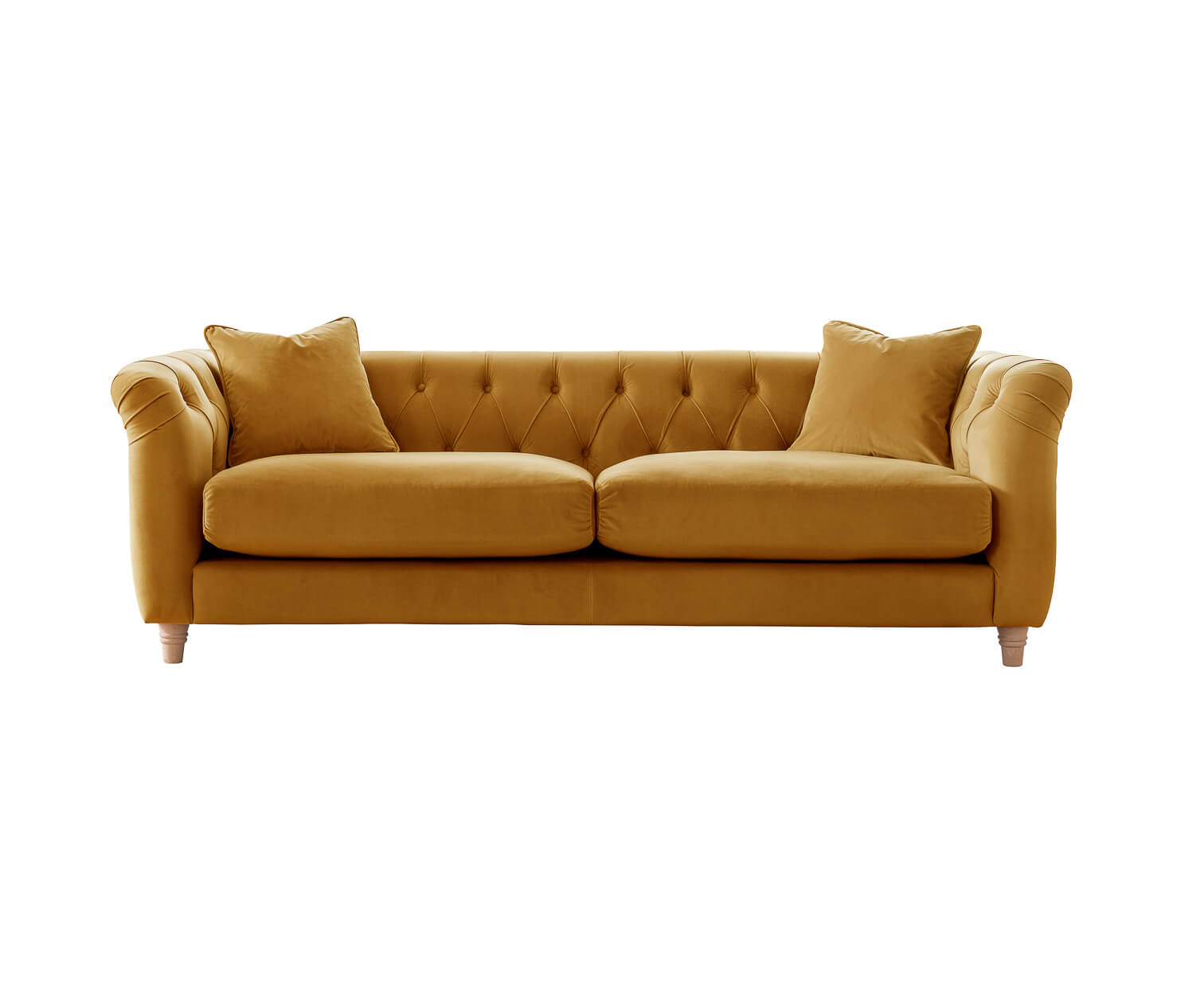 Ashby Yellow Chesterfield 3 Seater Sofa