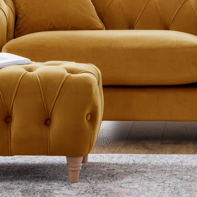 Ashby Yellow Chesterfield Footstool