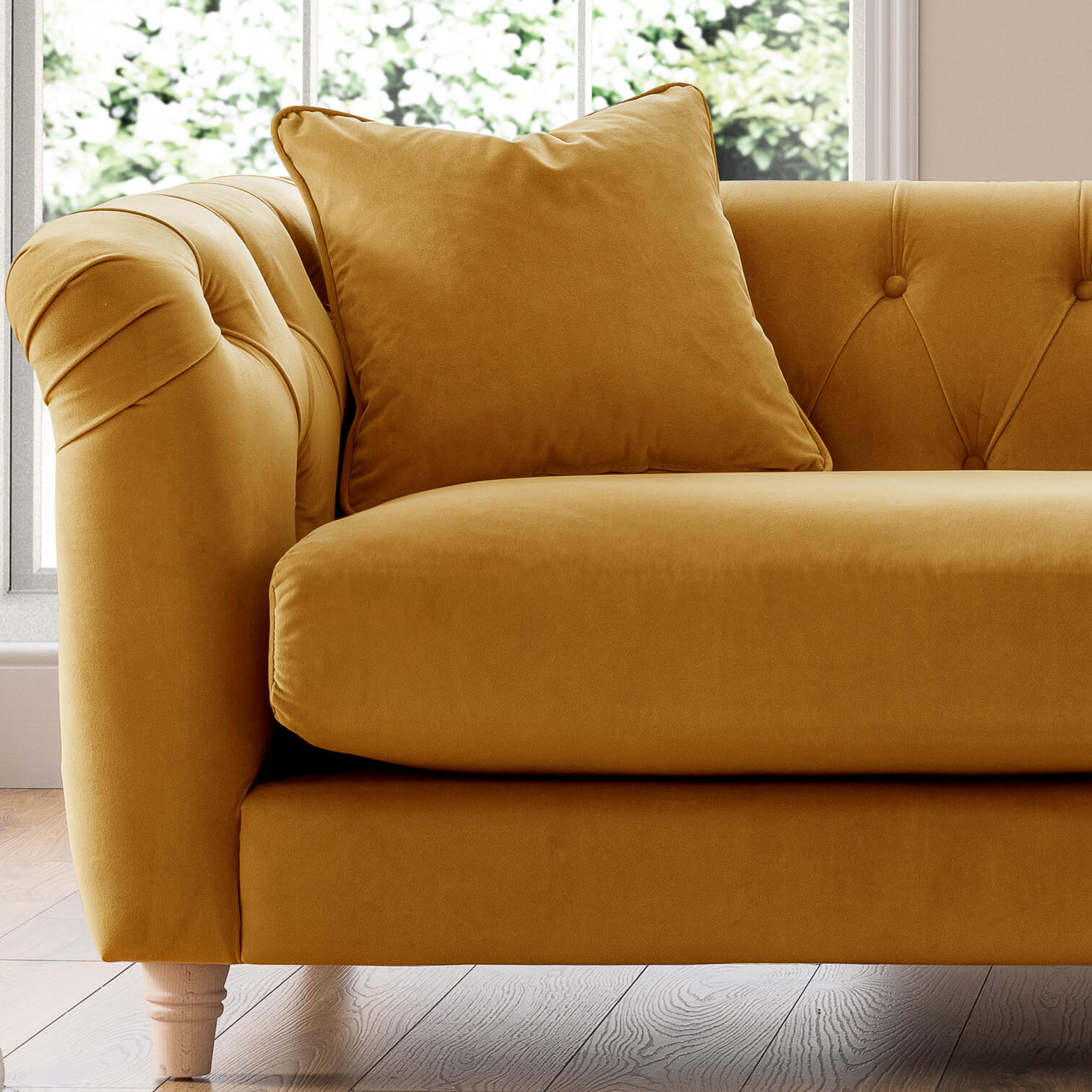 Ashby Yellow Chesterfield 3 Seater Sofa