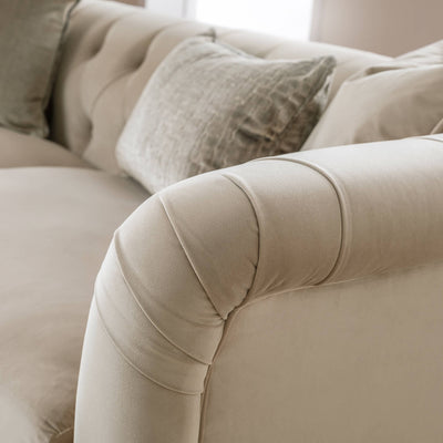 Ashby Beige Chesterfield 2 Seater Sofa
