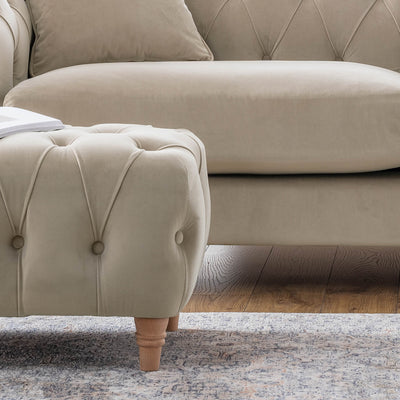 Ashby Beige Chesterfield Footstool