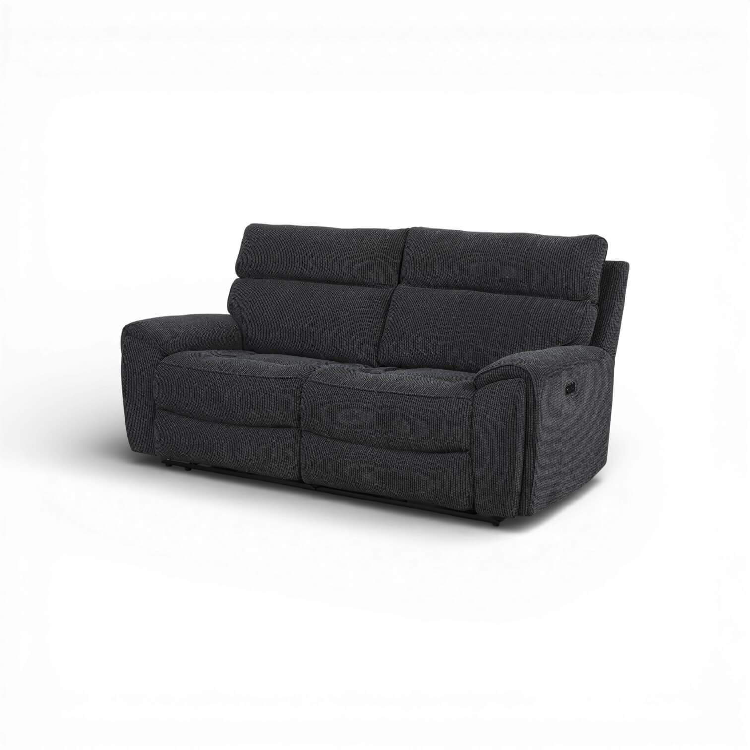 Atlanta Black 3 Seater Power Recliner
