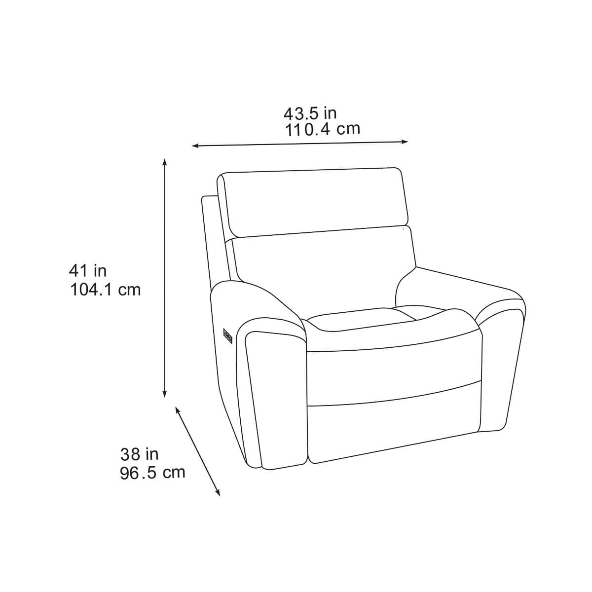 Atlanta Black Power Recliner Armchair