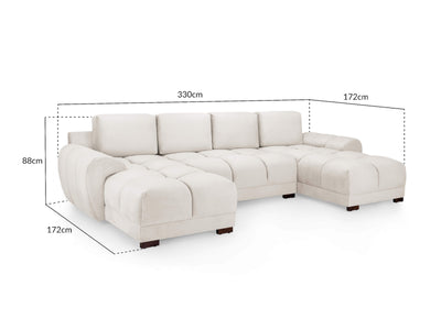 Avoro Cream U Shape Corner Sofa