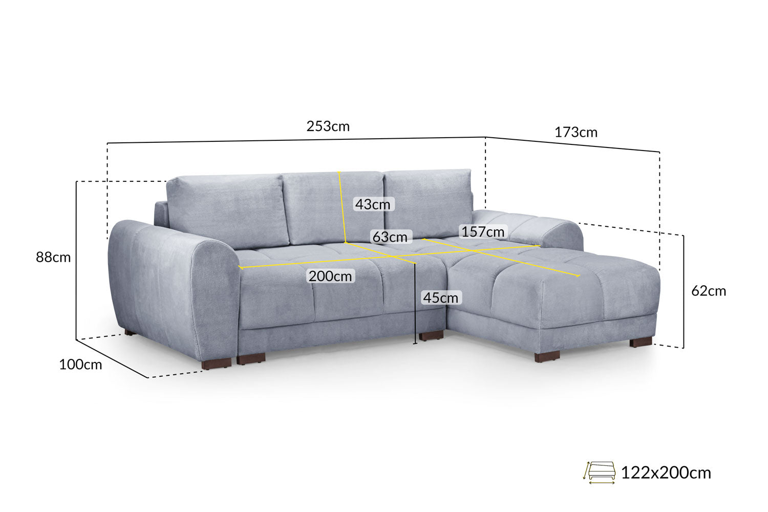 Avoro Grey Corner Sofa Bed