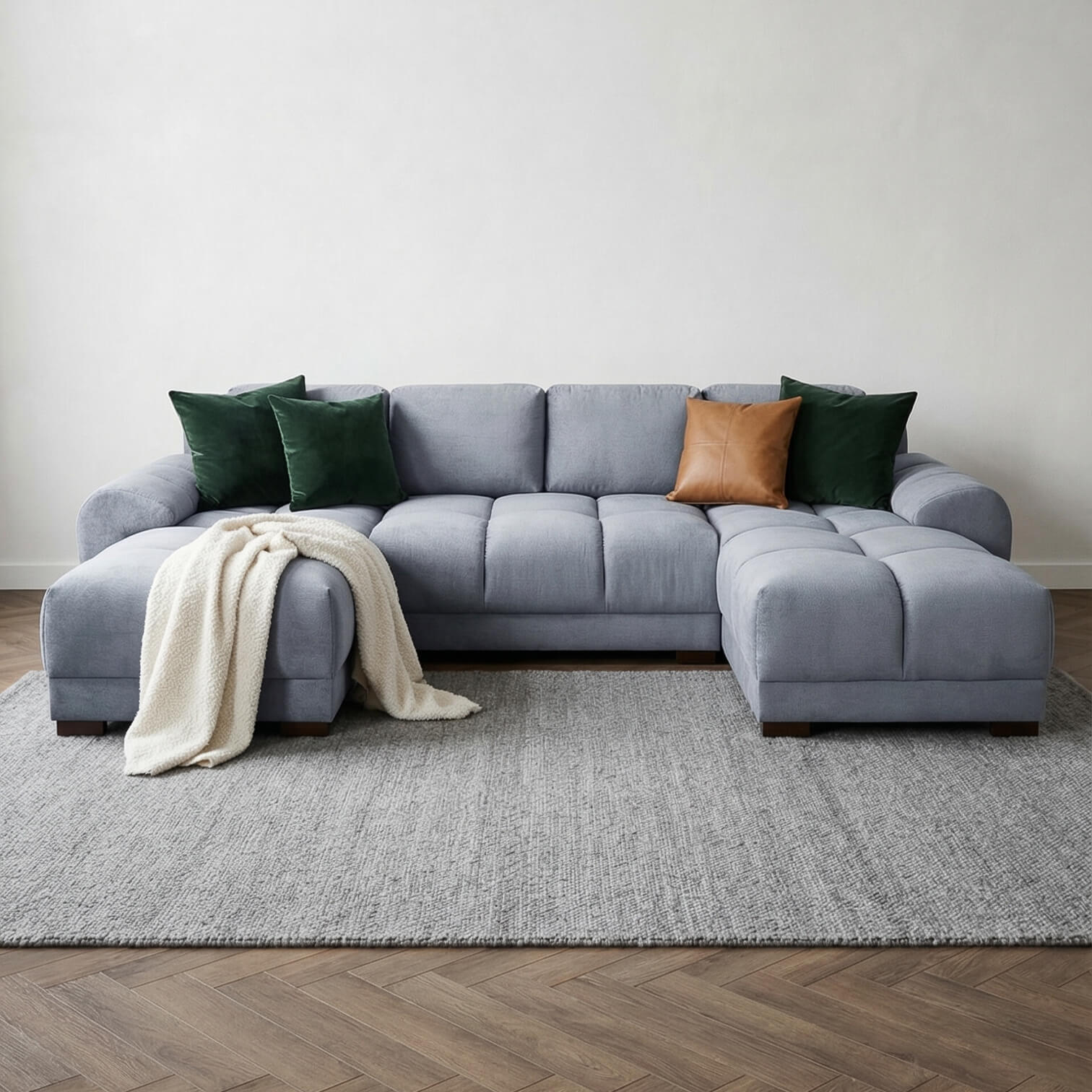 Avoro Grey U Shape Corner Sofa