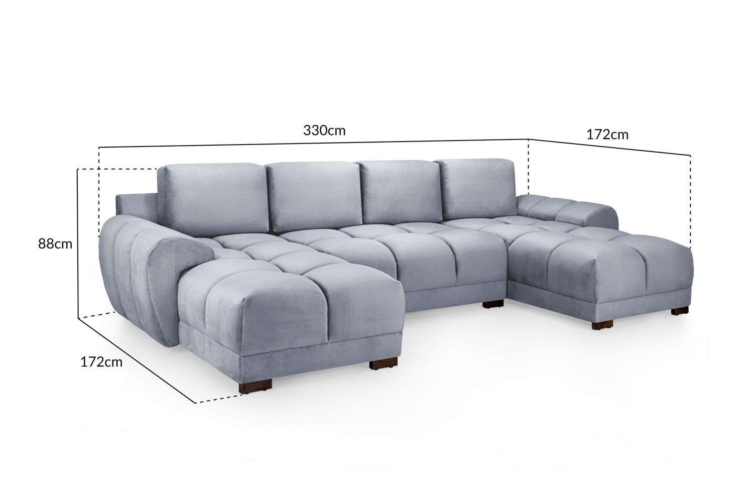 Avoro Grey U Shape Corner Sofa