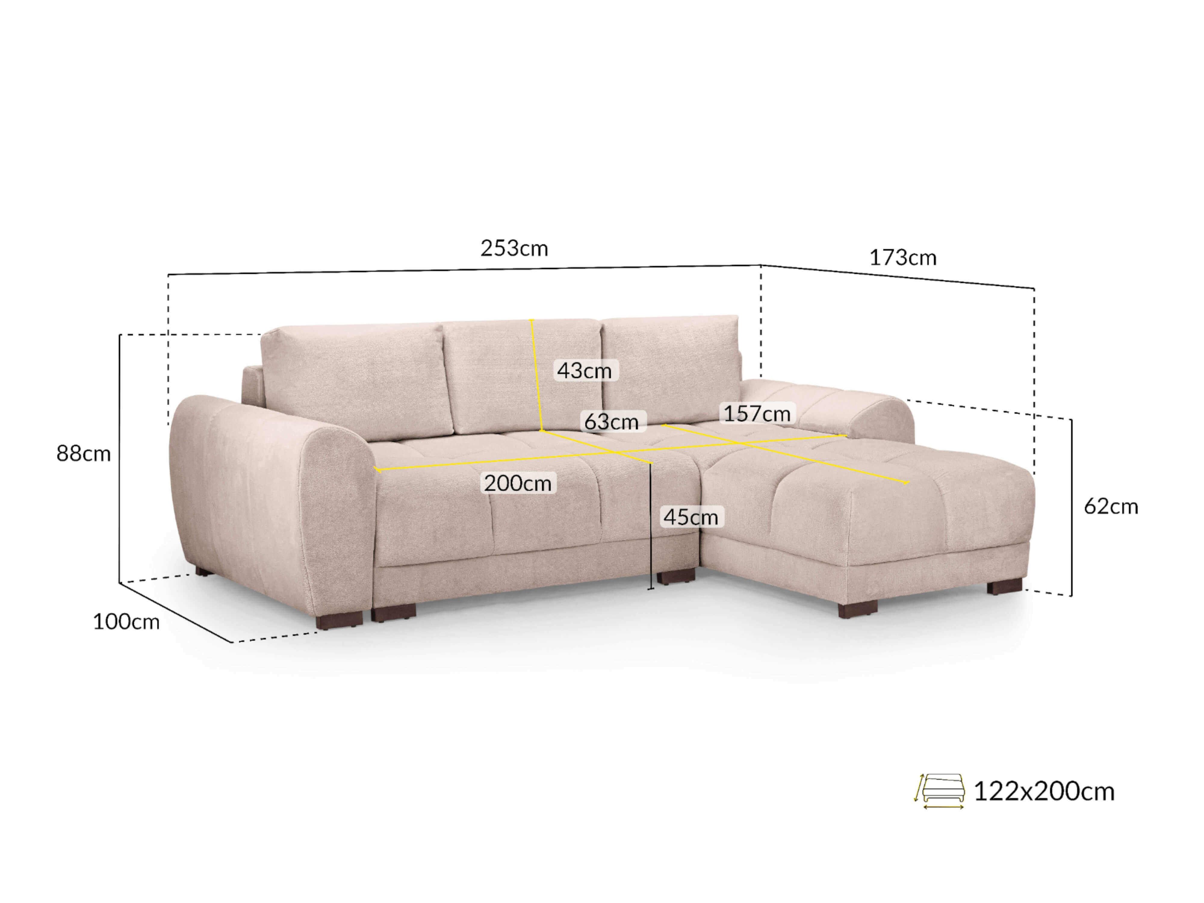 Avoro Mocha Corner Sofa Bed