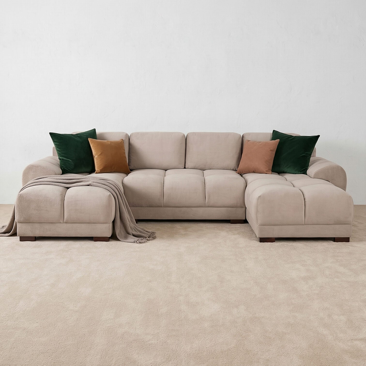 Avoro Mocha U Shape Corner Sofa