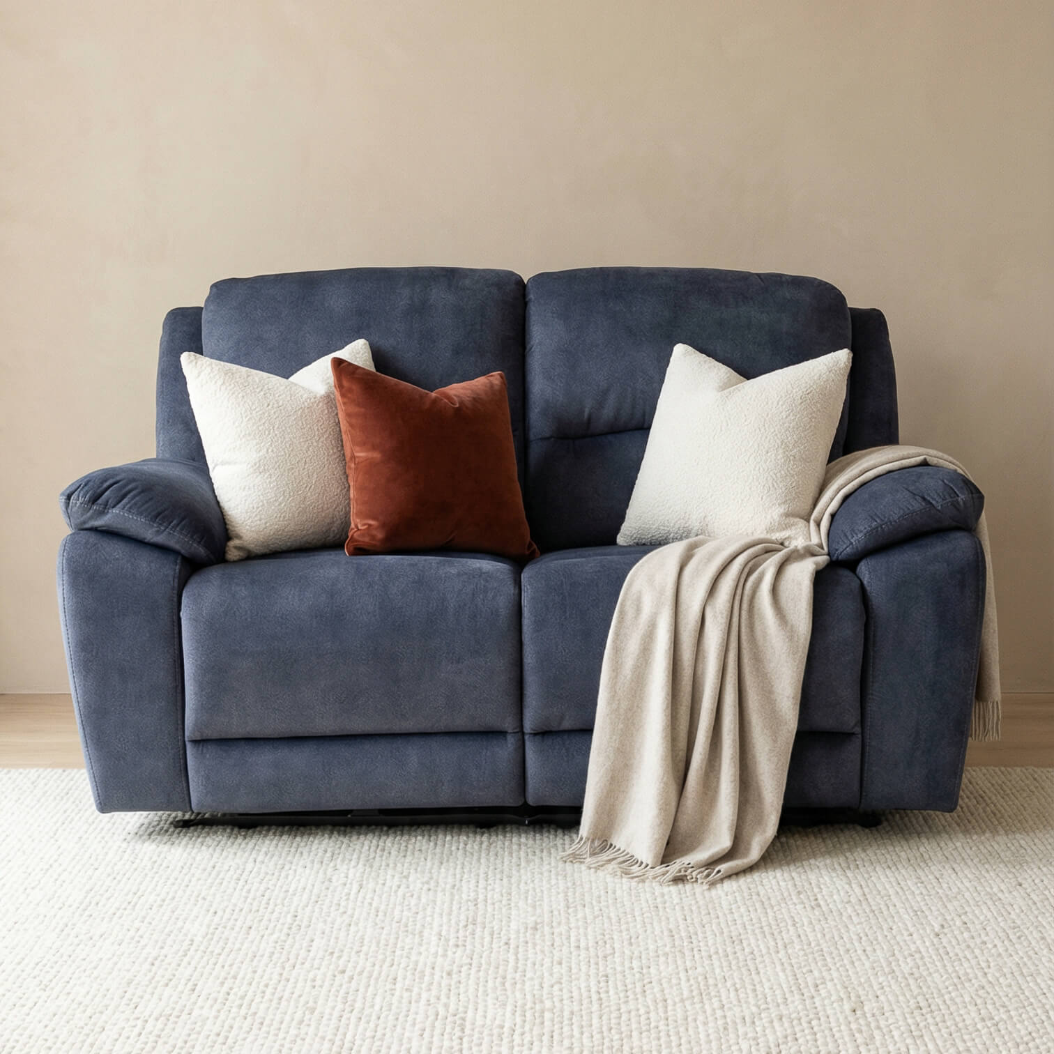 Belagio Blue 2 Seater Power Recliner Sofa