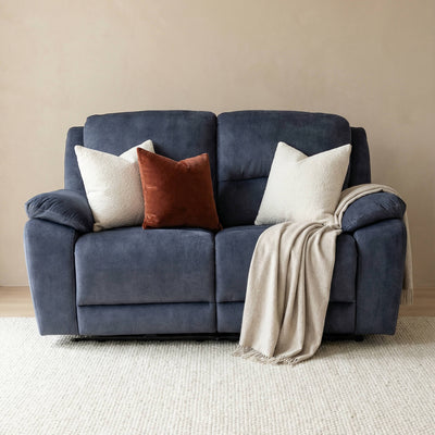 Belagio Blue 2 Seater Power Recliner Sofa