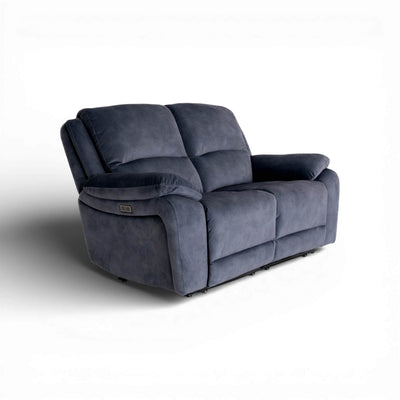 Belagio Blue 2 Seater Power Recliner Sofa